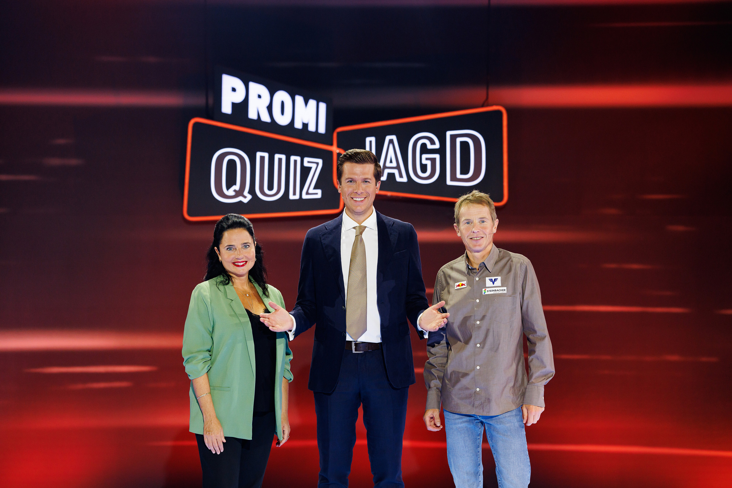 Promi-Quizshow auf Servus Tv mit Moderator Florian Lettner und Andreas Goldberger (Okt. 2023)