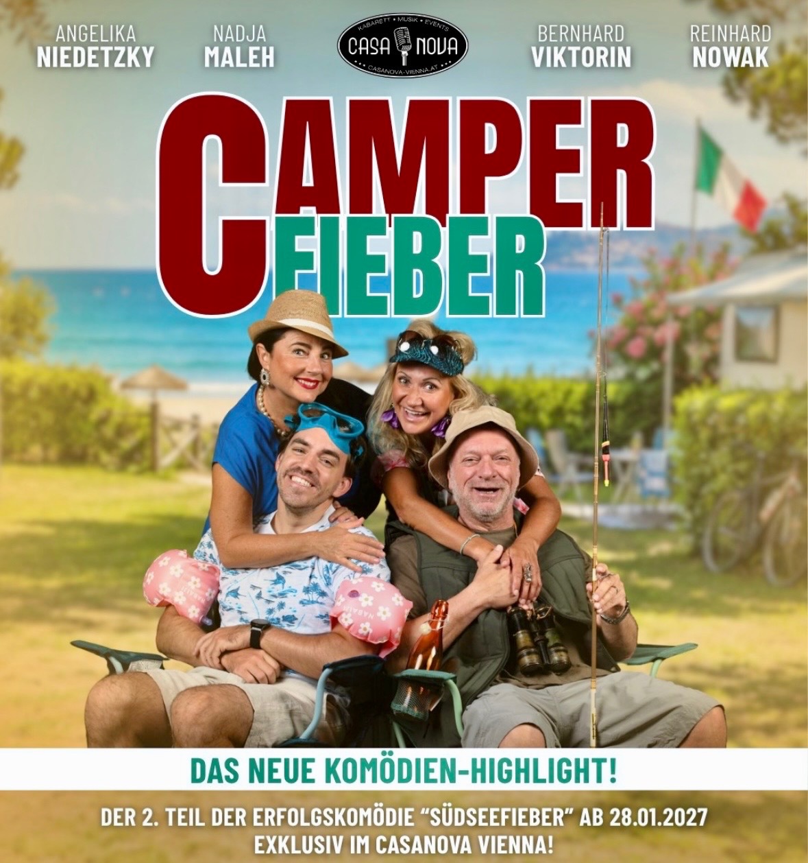 Camperfieber – Das neue Komödien-Highlight im Casa Nova mit Nadja Maleh, Angelika Niedetzky, Bernhard Viktorin, Reinhard Nowak